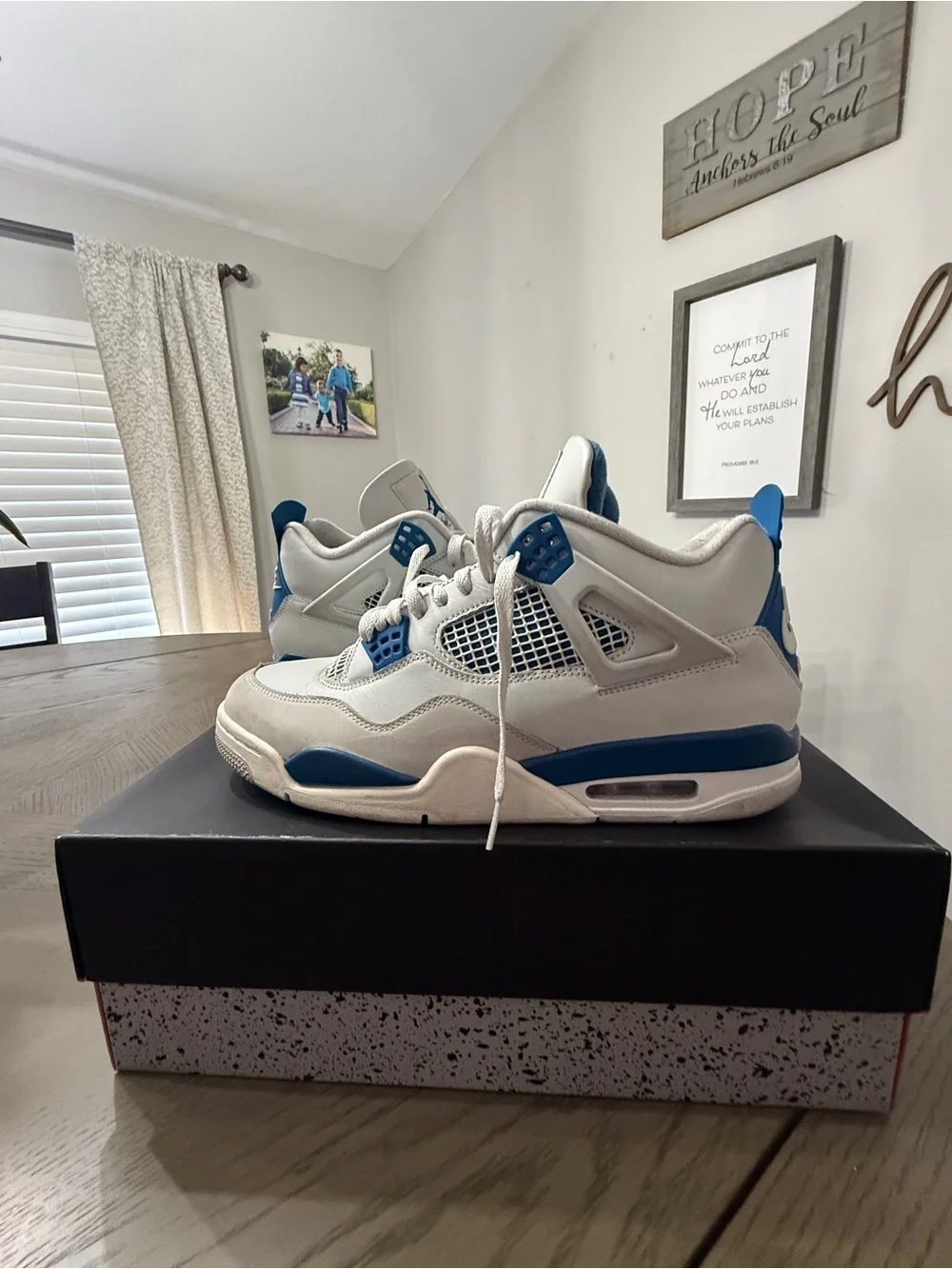 Nike Air Jordan 4 Retro 2024 Military Blue Men’s Mid-Top Leather FV5029-141 11.5